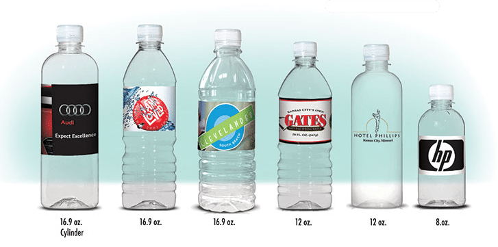 Custom Bottled Water Size Information 