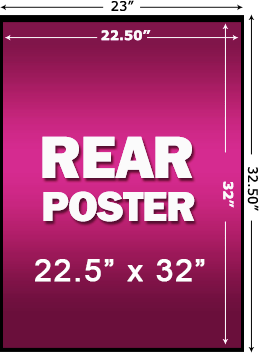 rear poster size of video backpack billboard 22x32