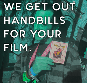 We Pass out flyers at SXSW Film Showcase screenings