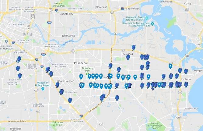 Houston TX Bandit Sign Heat Map Drops
